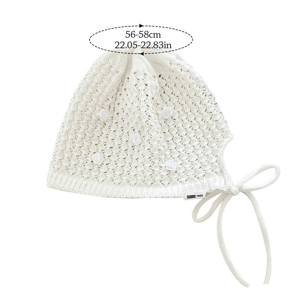 Hollowed Out Knitted Hat Casual Sun Visor Breathable Beret Cap for Women
