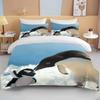 Cute Penguin Bedding 3 Piece Set King Size Double Bed Bedding Set Microfiber or Polyester Duvet Cover Set Kids Bedroom Bed Set