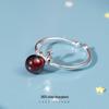 Кольцо Banyan Tree S925 Silver Garnet с рогом оленя - Милое открытое рождественское украшение для женщин