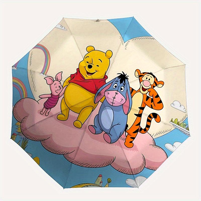 Winnie the Pooh, Tigger Automatic Opening and Closing Umbrella - 8 Ribs Portable Folding Umbrella with Plastic Handle, Suitable for Leisure