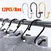 12PCS/Box S Shaped Hooks Multifunctional Stainless Steel Hanging Hook Hanger For Kitchen Bar Bathroom Bedroom Storage Tool