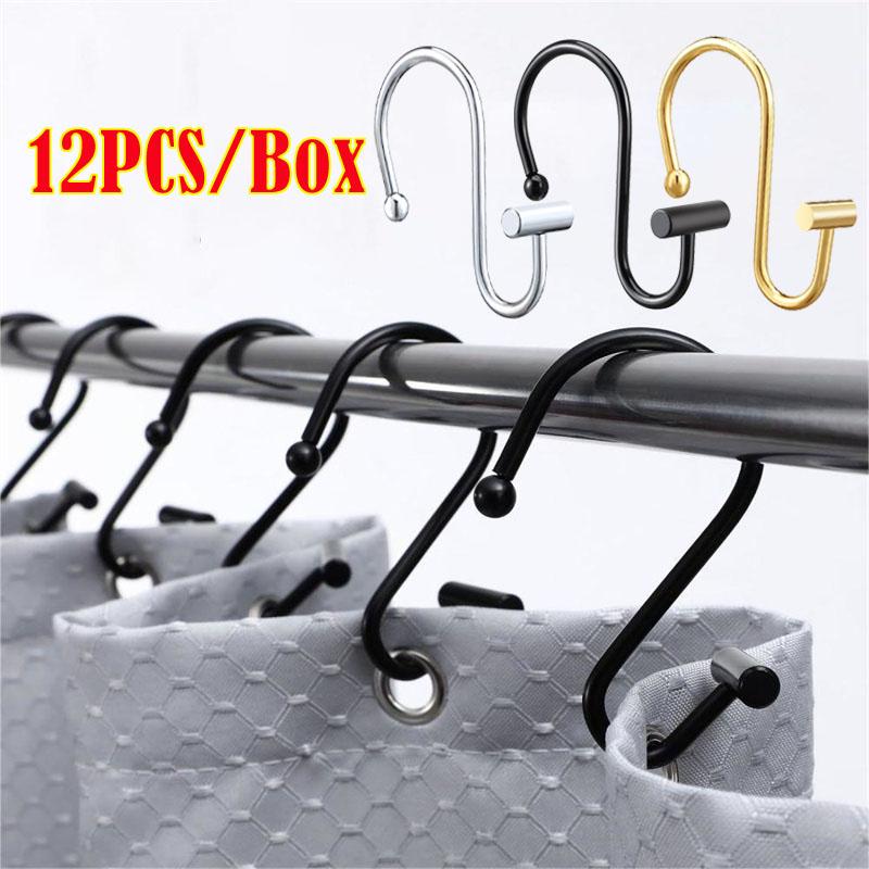 12PCS/Box S Shaped Hooks Multifunctional Stainless Steel Hanging Hook Hanger For Kitchen Bar Bathroom Bedroom Storage Tool
