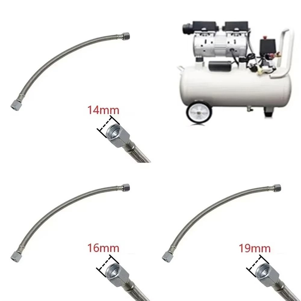 1Pcs 400mm Air Compressor Exhaust Tube with Air Pump Check Valve 14/16/19mm Intake Tube Stainless Steel Hose Connecting Pipe