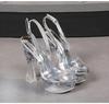 Women's Catwalk Transparent Slippers with High Heels