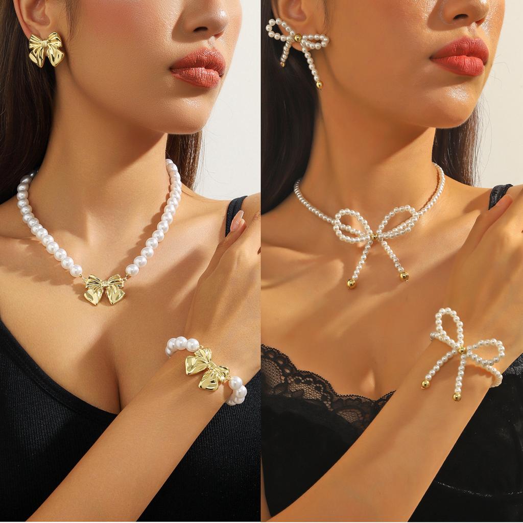 Ожерелье для женщин Ожерелье-бант Сотни премиальных Ins Ожерелье-бант Красивое элегантное ожерелье для нее