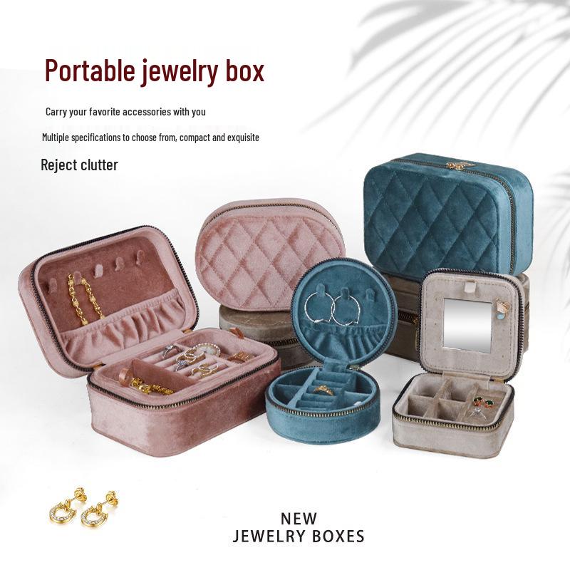 Роскошная бархатная шкатулка для украшений для колец, ожерелий и серег-пусетов - Портативное и элегантное решение для хранения