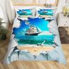 Kids Surfboard Duvet Cover Twin Queen Hawaii Ocean Surfing Bedding Set Boys Teens Men Sea Coastal Flower Decor Comforter Cover