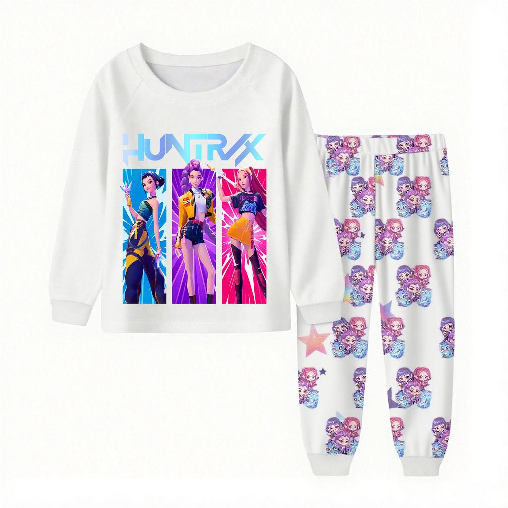 Children's Fashion Suit Skirt Round Neck Long Sleeve Top Pants