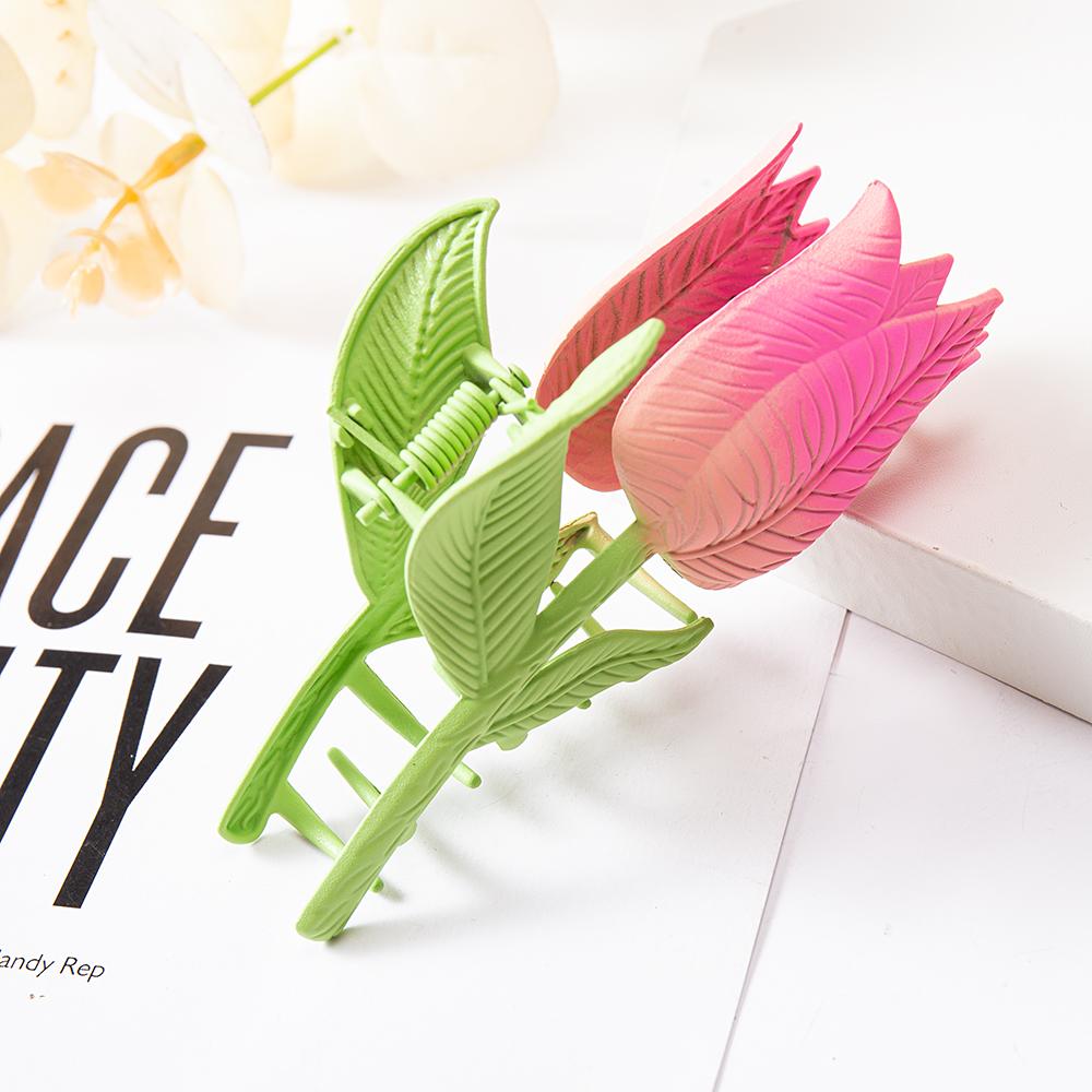 Women Tulip Flower Hair Claw Clips Sunflower Metal Hairpins Makeup Hair Styling Clamp Barrettes Girls Ponytail Hair Accessories