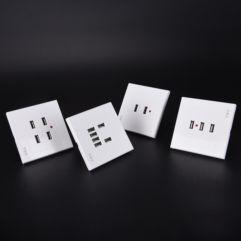 USB DC 2/3/4/6 портов 5V 3.1A Электрическая настенная зарядная станция Розетка Панель с розетками и переключателем Адаптер питания Вилка