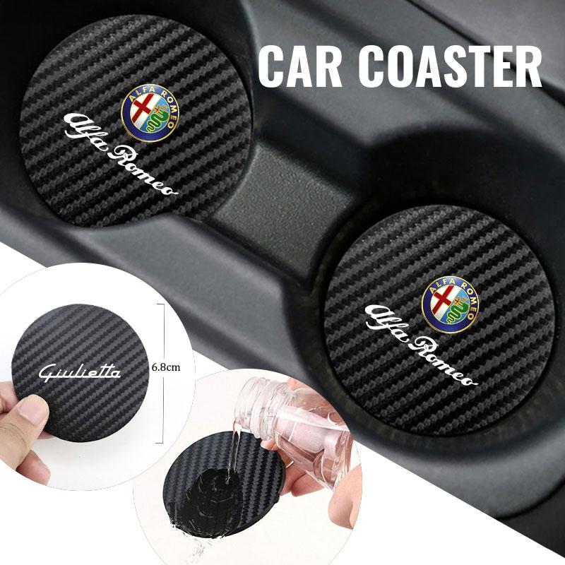 Car Coaster Water Cup Bottle Holder Anti-slip Pad Mat Silica Pad For Alfa Romeo GT Stelvio F1 Brera Volante Tonale Gloria Disco ert853