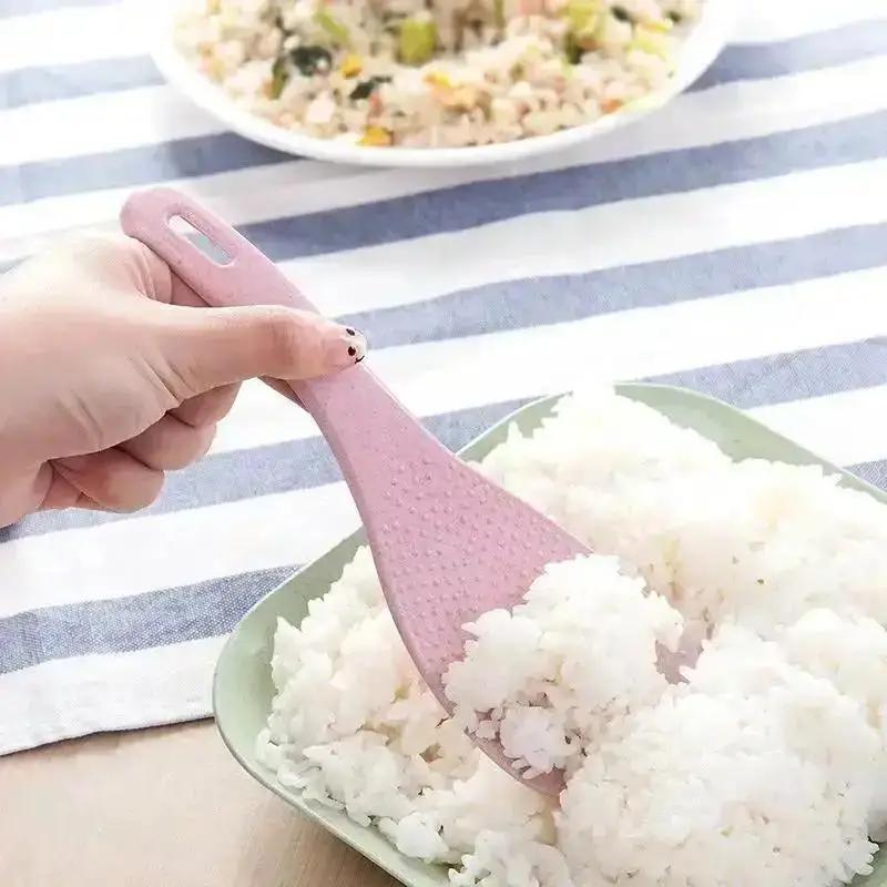 Кухонные гаджеты Пшеничная солома Ложка для риса с ручкой Рисоварка Лопатка для риса Домашняя кулинария Удобные аксессуары Гаджеты