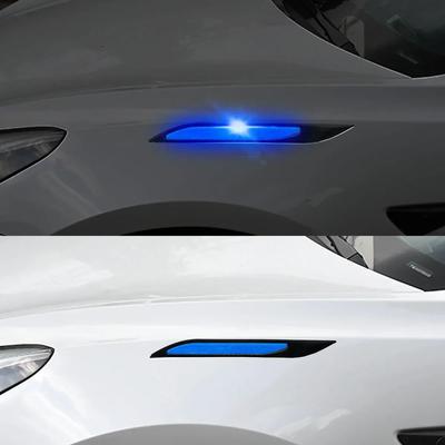 Новейшие 4 шт. светоотражающие полосы для автомобиля, протектор бампера, углеродное волокно, предупреждающая наклейка для кузова, авто лента против царапин, автостайлинг