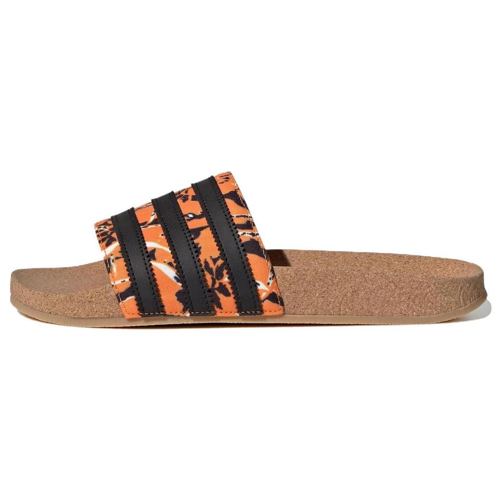 Adidas Originals Adilette Comfortable Versatile Rubber Sole Non-Slip Slide Sandals Unisex Footwear Orange Black IE7750