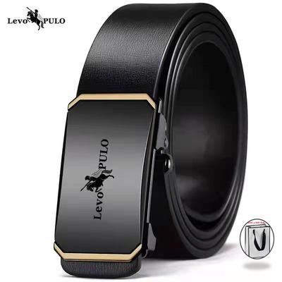 105-130 см новый мужской ремень высокого качества с автоматической пряжкой, черный кожаный мужской ремень, повседневный индивидуальный ремень