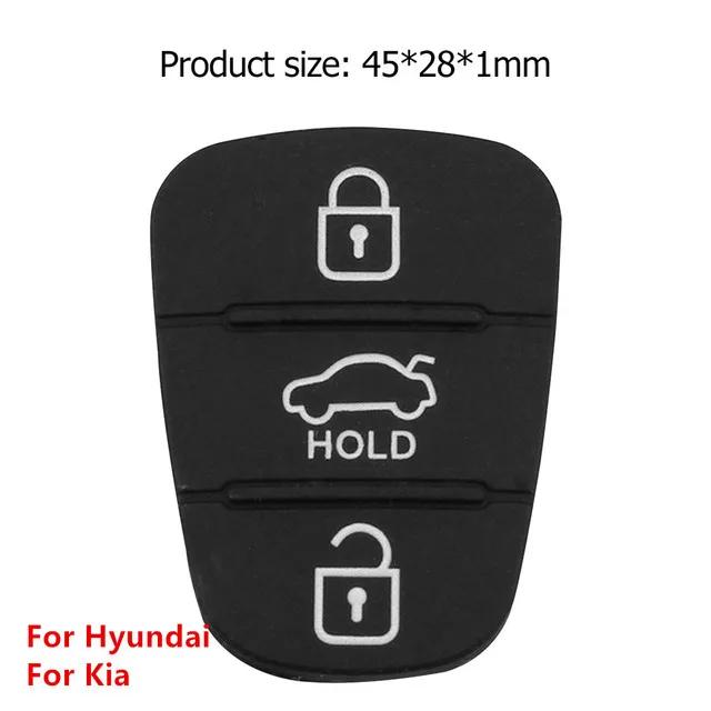 Car Replacement 3 Button Remote Key Fob Case Rubber Pad for Hyundai I10 I20 I30 IX35 for Kia K2 K5 Rio Sportage Flip Key Parts