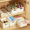 Cabinet Plastic Folding Storage Box With Handle Large Capacity Seasoning Jar Organizer Box Kitchen Storage Organization