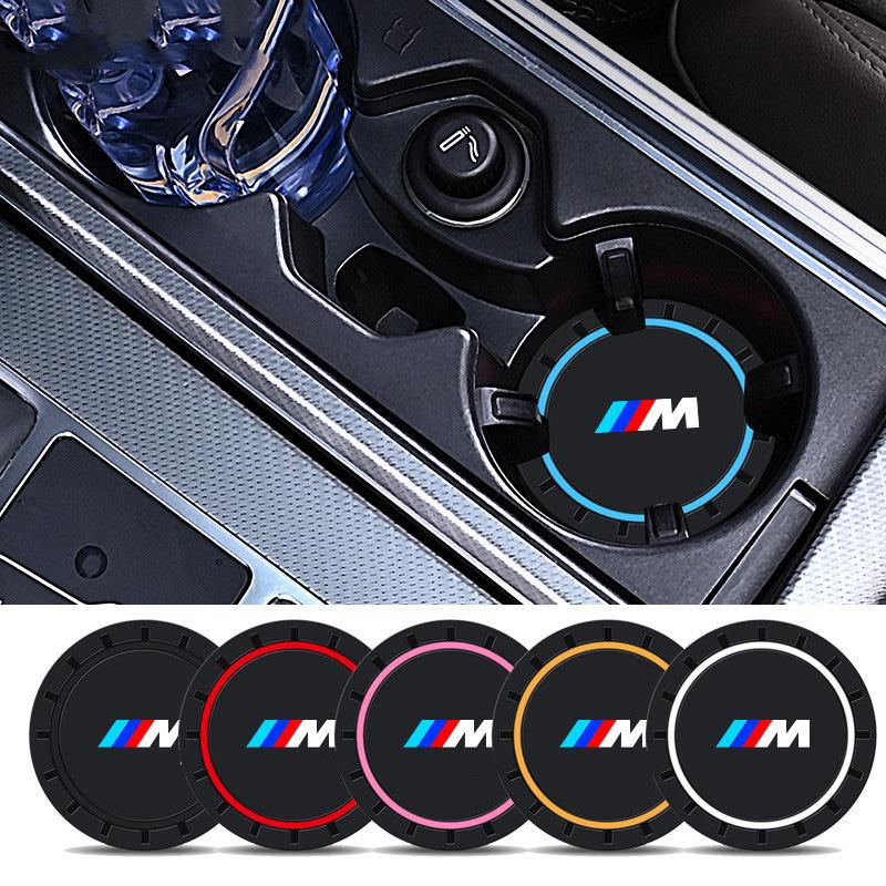 2pcs Car Water Cup Pad Car Coaster Anti-Slip Interior Mat For M Performance BMW F20 F40 F22 F30 E90 F32 F10 F06 F07 F46 M3 M4 M5 NM5