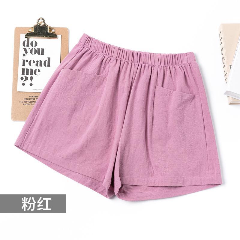 Spring and Summer New Cotton and Linen Shorts Women's Outer Wear Thin A- Shown Wide Leg High Waist Slimming Plus Size Loose Casual Shorts for Women