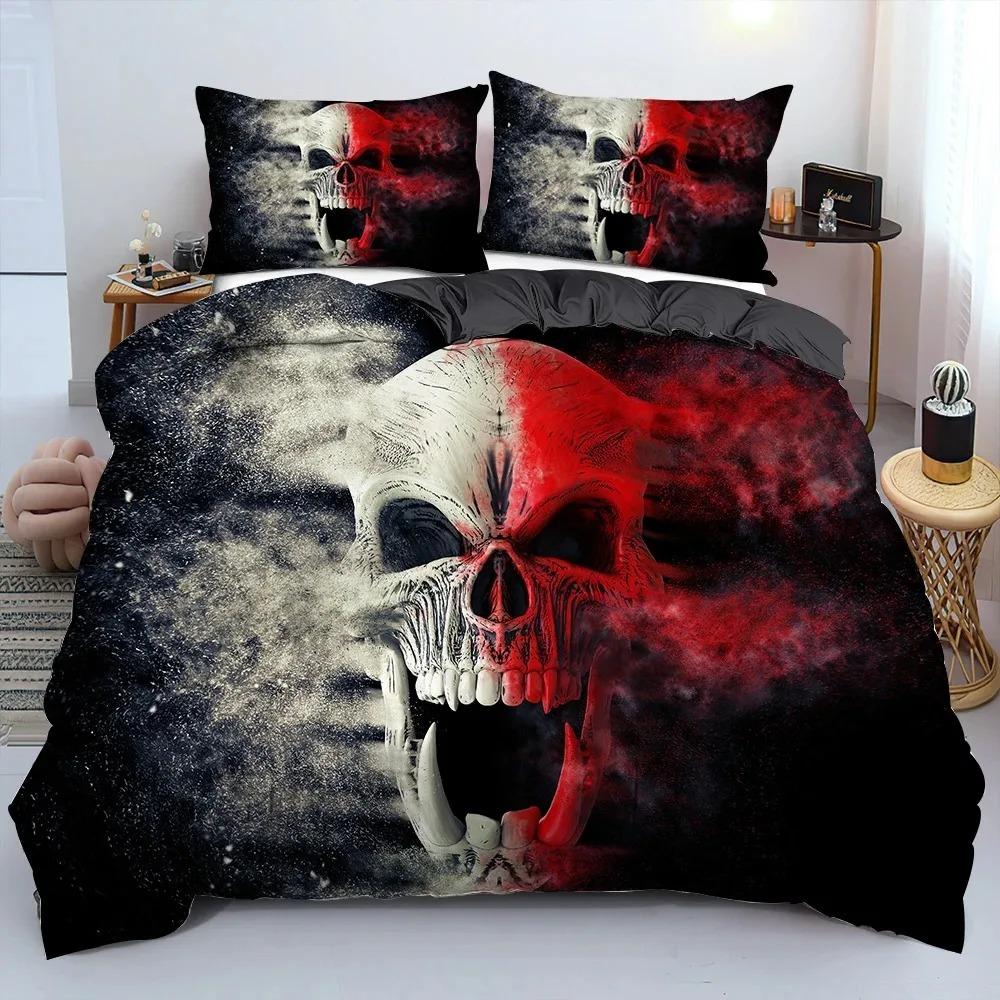 Комплект пододеяльника 3D Scream Horror Skull размера Queen, комплекты постельного белья Sugar Skull, одинарный, полуторный, полный, королевский, чехол для одеяла, декор для спальни