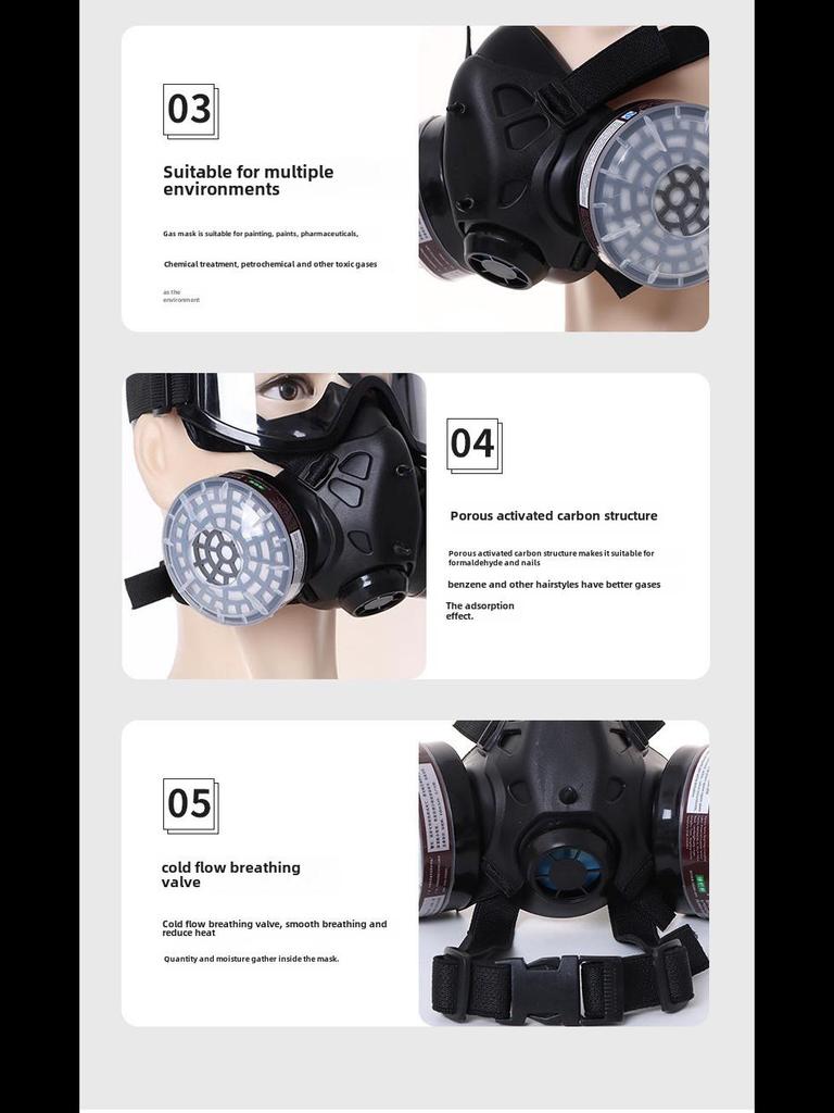 9578 Полнолицевой самовсасывающий противогаз для защиты от промышленной пыли и распыляемой краски.