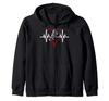 Heartbeat Rugby Player Sports Fan Gift Boys Girls Zip Hoodie