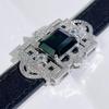 WWJ 2 Ways To Wear Necklace Bracelet Ethnic Dark Emerald Color Zircon Artificial Belt Jewellery Women's Jewelry Accessories