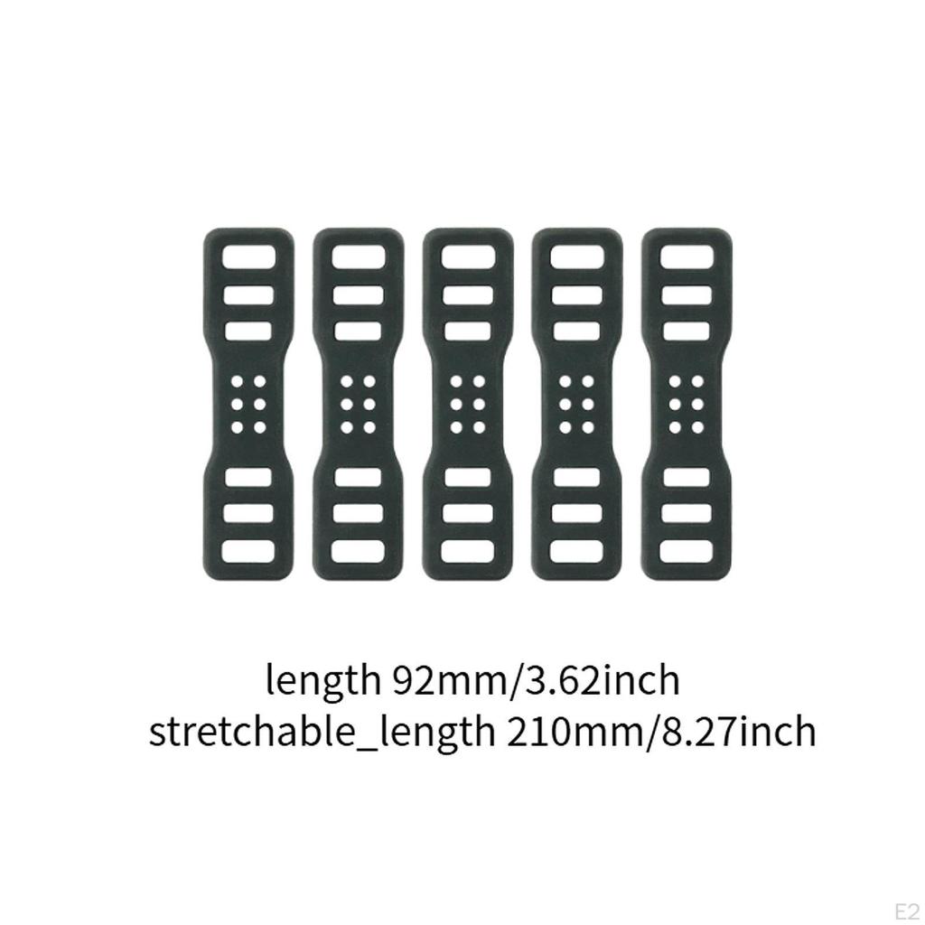 5 Or 10 Anti-Slip Silicone Straps for Bike Light, Black Bicycle Accessories, Rubber Mount