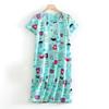 Plus Size Summer Women Nightdress Short Sleeve Cute Cartoon Sleepwear Sweet O Neck Nightgowns Pyjamas Lady's Cotton Sleepdress