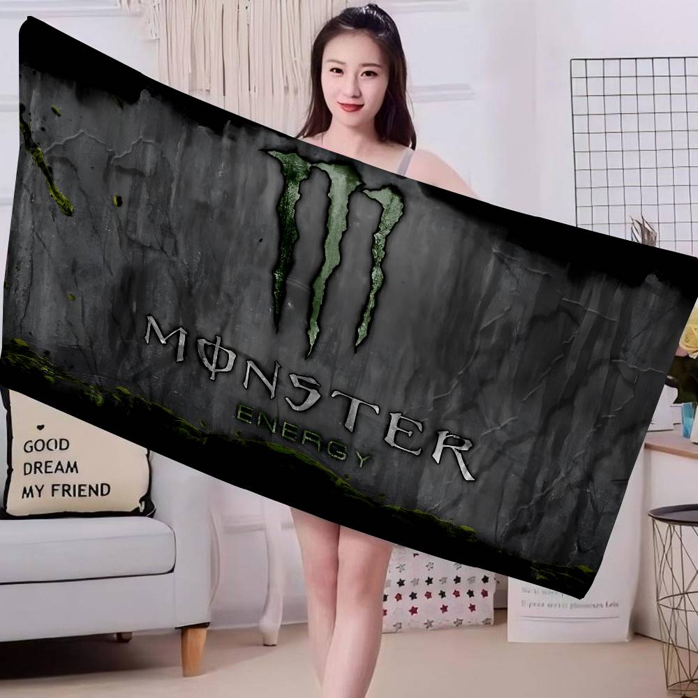 M-MonsterS ЛОГОТИП Энергетическое Микрофибровое Одеяло Быстросохнущие Пляжные Полотенца Большого Размера С Печатью Супервпитывающее Полотенце-Одеяло для Бассейна