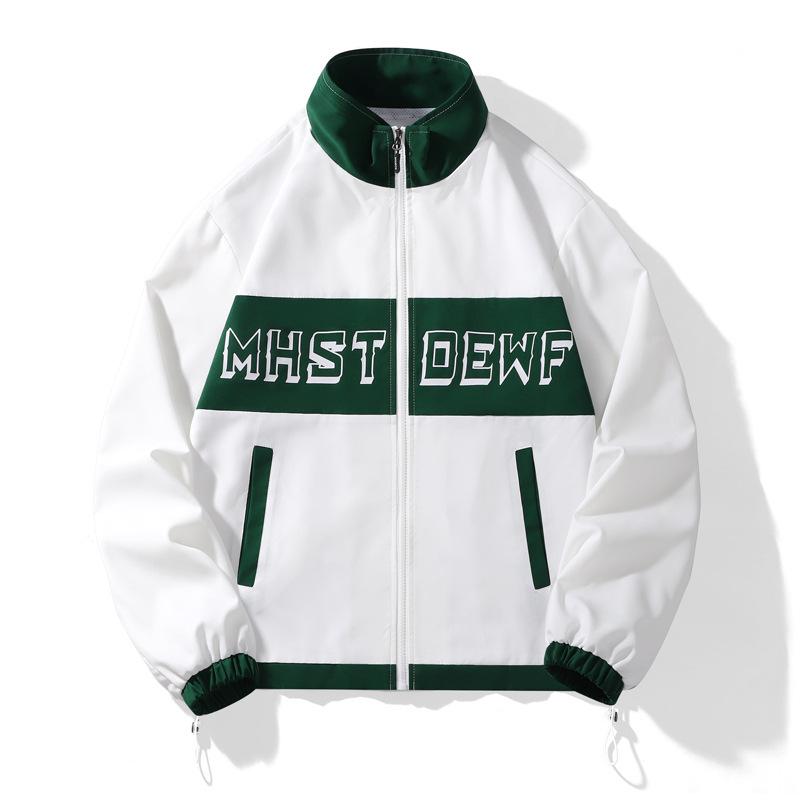 Мужская куртка модная и универсальная молодежная красивая повседневная свободная версия с принтом букв куртка с воротником-стойкой пальто мужская одежда