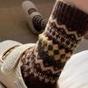 Норвежские шерстяные носки Fair Isle - Очень толстые, ретро, этнический стиль, зимние носки-слаучи