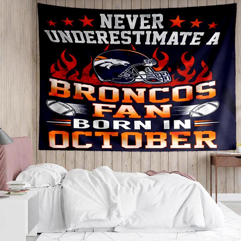 Гобелен с логотипом Denver Broncos для эстетичной спальни, классной комнаты, настенное панно для гостиной, общежития, офиса, идеальный креативный подарок