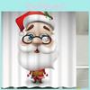 Рождественская водонепроницаемая шторка для душа премиум-качества с 12 крючками для праздничного декора