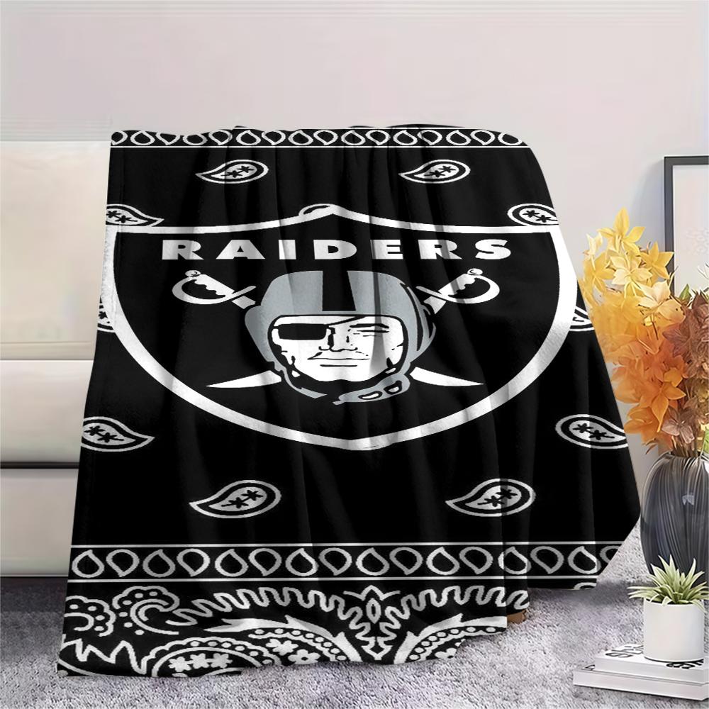 Las Vegas Raiders Print Flannel Blanket, High quality Comfortable for All Seasons, Home Decor, Warmth and Comfort, Perfect for Christmas Gifts