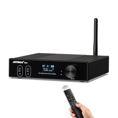 AIYIMA D03 Усилитель мощности Bluetooth 5.0, 150 Вт * 2, HIFI 2.1 Цифровой усилитель, Поддерживает ACC, SBC, aptX, aptX-LL и aptX-HD для домашних аудиосистем