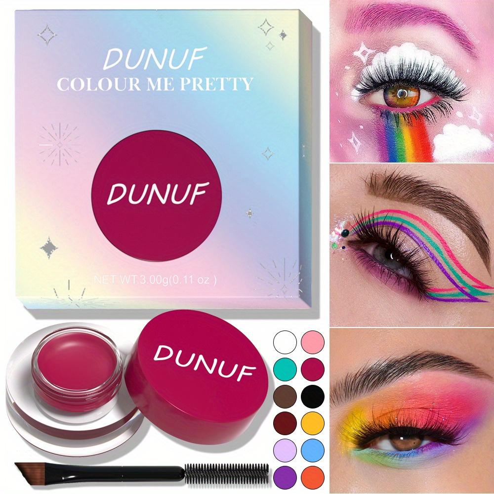 18-Color Cream Pigment Makeup Set with Brush & Brow Spoolie – Multi-Purpose Eyeshadow, Eyeliner, Brow, Face Paint & Hair Dye – Vibrant, Waterproof,