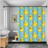 Little Yellow Duck Cute Animal Shower Curtain Waterproof Polyester Fabric Paint Bath Curtain Home Bathroom Decor Curtain Hook