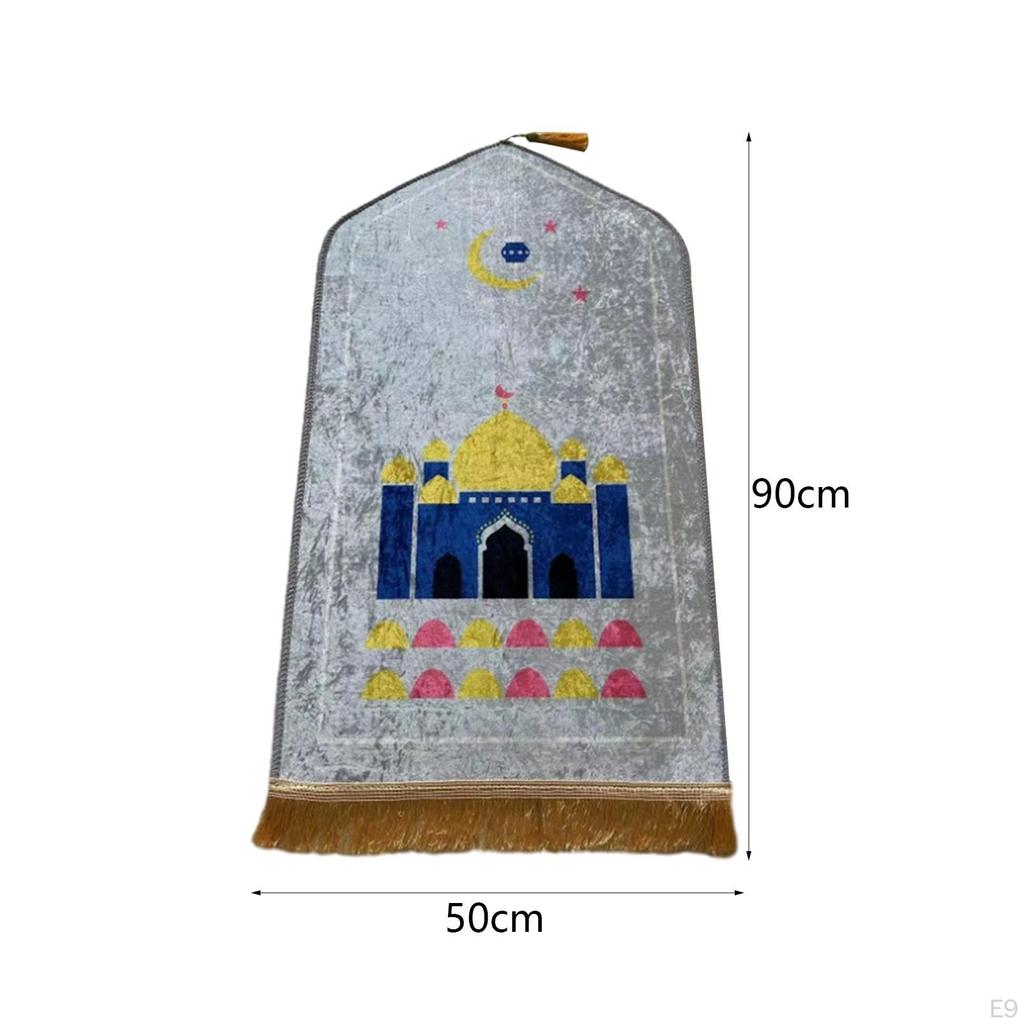 Коврик для молитвы с кисточками, украшение для богослужения, бархатный ковер 50 см x 90 см