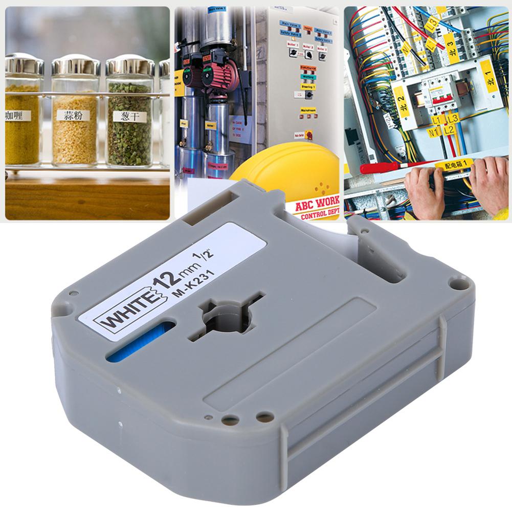 12 мм лента для этикеток PET аксессуары подходят для принтера этикеток PT‑65 PT‑70 PT‑80