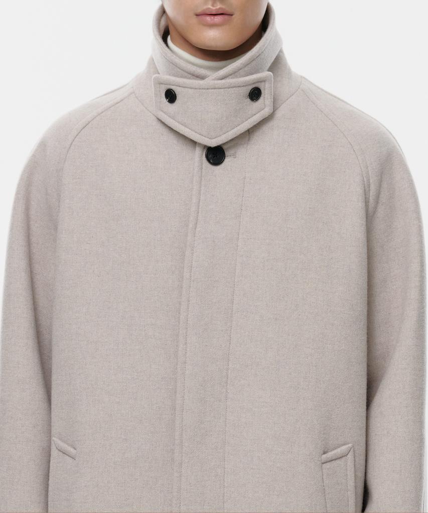 Musinsa Standard Cashmere Blend Oversized Balmacaan Coat [Oatmeal]