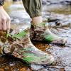 Short Men's Rain Boots Spring and Autumn Outdoor Camouflage Mountain Men's Rain Shoes Extra Large Size Fishing Shoes Glue Shoes