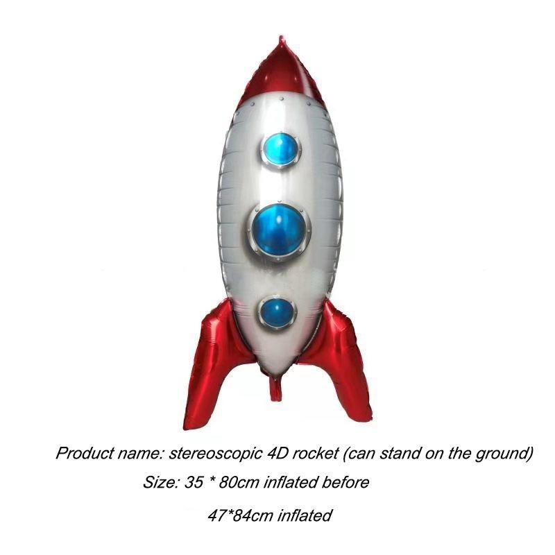 CUCU Rocket Astros Balloon Birthday Astronaut Spaceship Foil Balloons Cartoon Sci-Fi Space Anime Theme