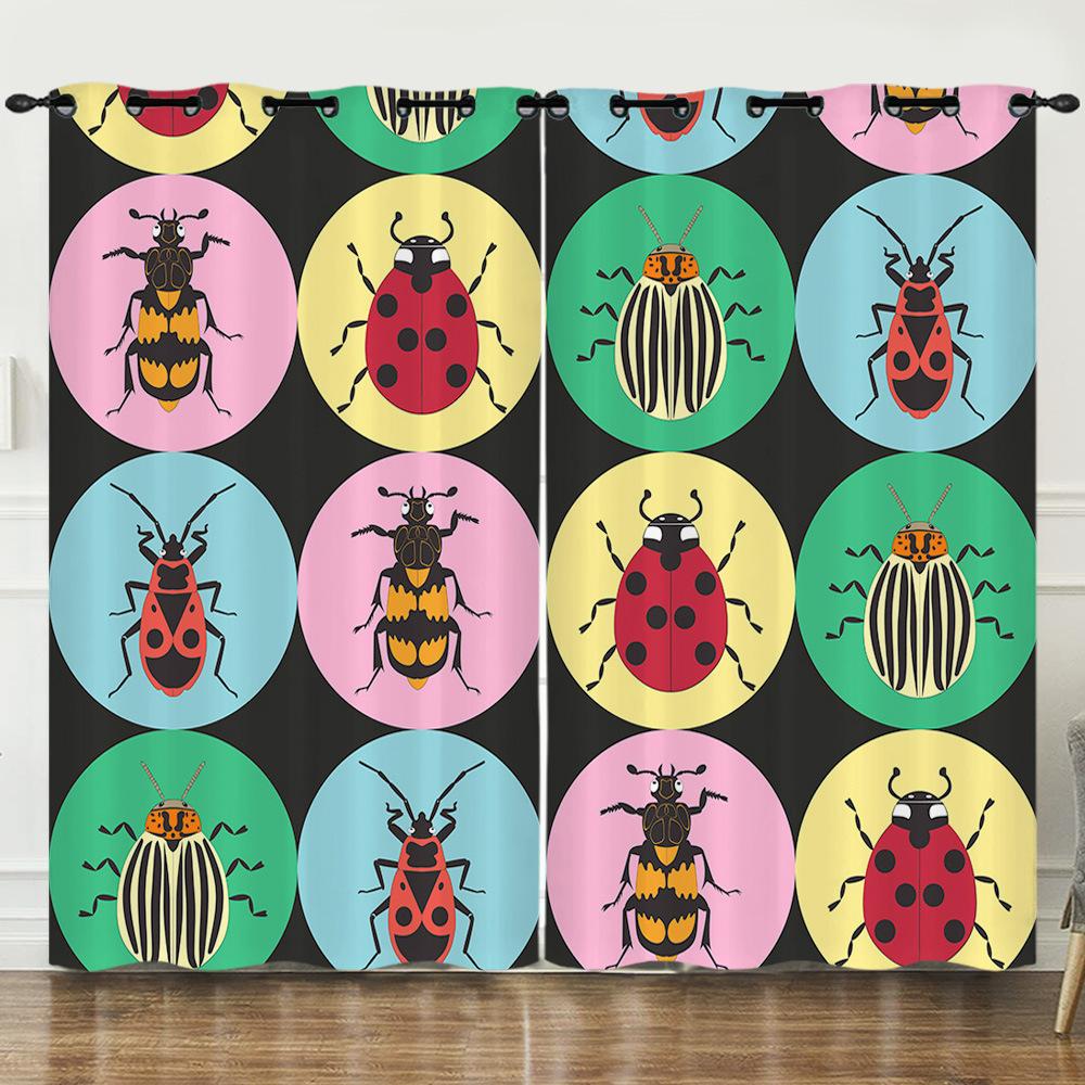 Штора Мультяшный Жук Животное Цифровая Печать Светонепроницаемая Штора Без Пробивки