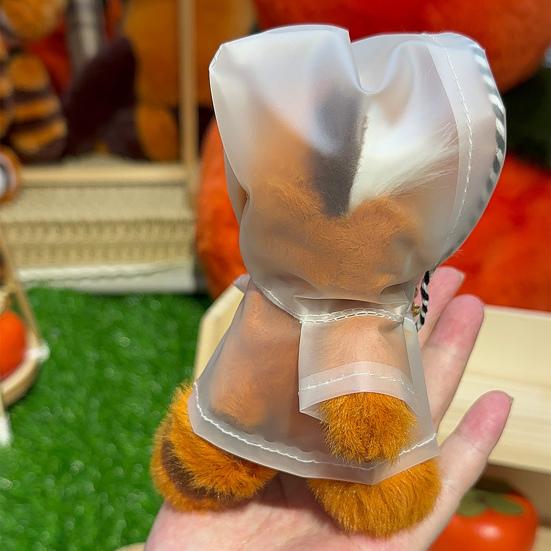 Плюшевый брелок «Красная панда», маленький мультяшный брелок «Красная панда в плаще», подвеска для сумки, мягкая игрушка, подвесные аксессуары для сумки, кошелька