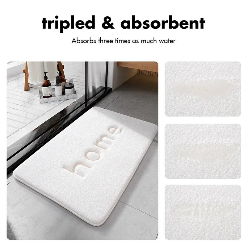 Плюшевый коврик для ванной с эффектом памяти 50x120 см – Ультрамягкий и с медленным восстановлением, Супервпитывающий нескользящий коврик для ванной, Длинные коврики для ног