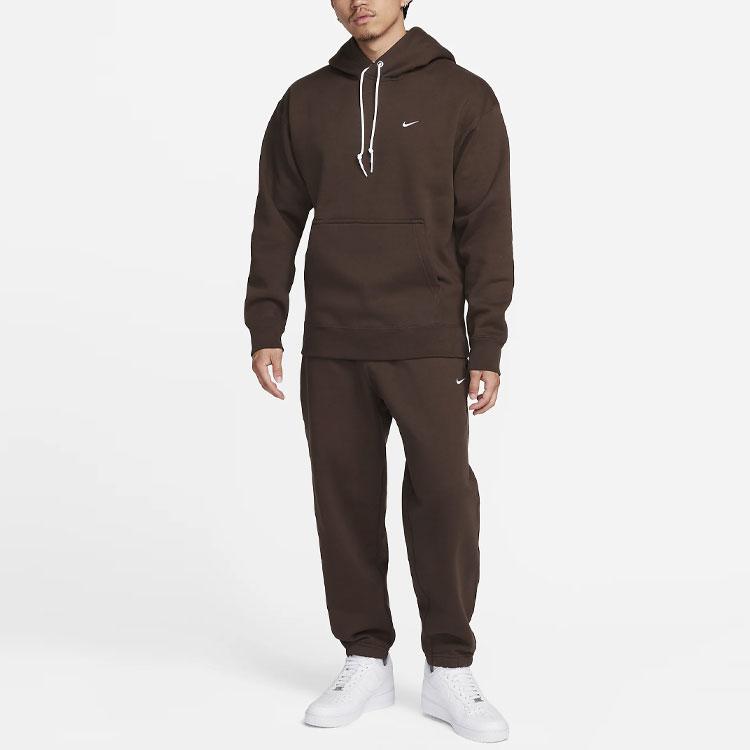 Nike Пуловер с длинным рукавом и вышитым логотипом, мужская толстовка с капюшоном, коричневая DX1356-237