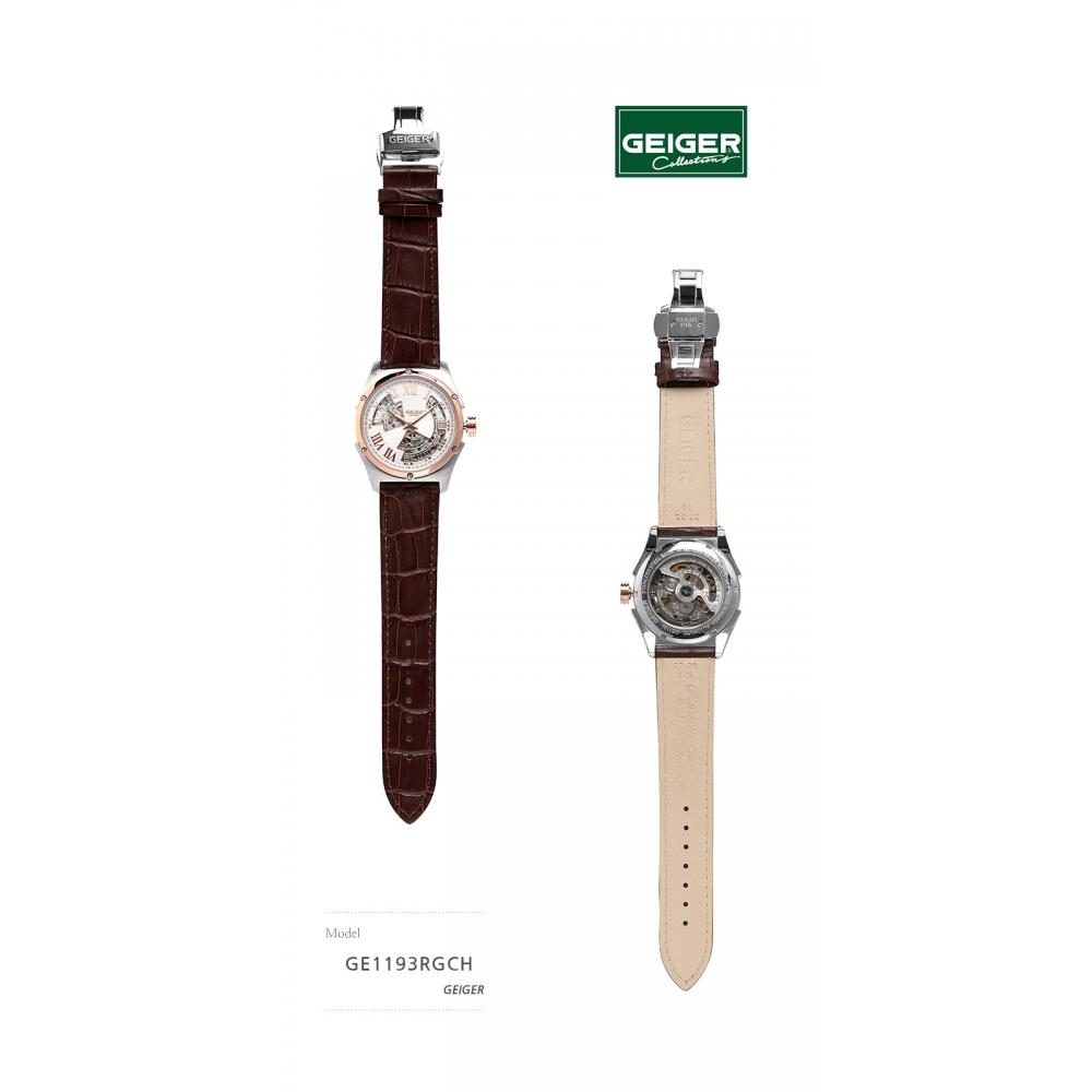 Official HeadquarterS Genuine Geiger Ge1193rgch Troy True Men S Leather Watch