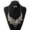 Art Deco Style Alloy Necklace And Drop Earrings Set For Vintage Fashion Enthusiasts