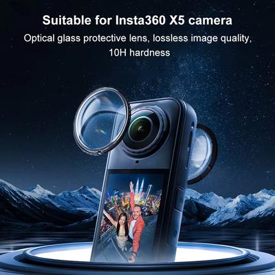 Защитные крышки из поликарбоната для камеры Insta360 X5, Защитное покрытие от царапин, Вращающаяся защитная линза, Защитный аксессуар для Insta360 X5